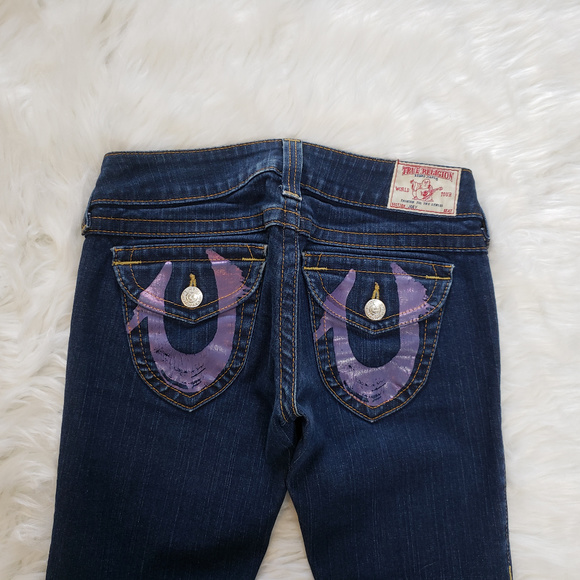 True Religion Joey Stretch Dark Wash Flare Jeans - Picture 8 of 8